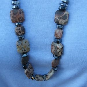 Shades of Brown Square Bead Necklace